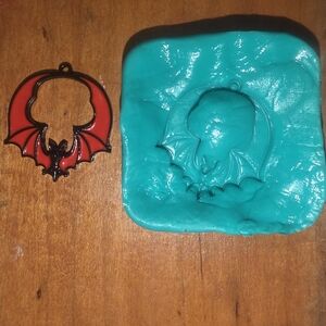 Winged Bat Pendant Mold With Hole ~ Jewelry Making - Resin / Polymer Clay